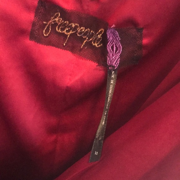 Free People Lily  Red Party Dress Sz 10 New - Picture 7 of 8